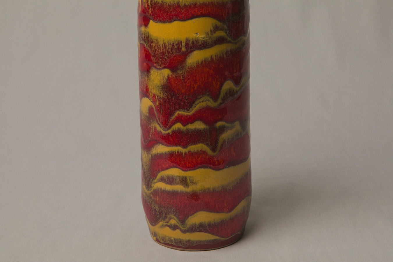 Red streaked VASE by Pesthidegkút Ceramics Factory _ 993