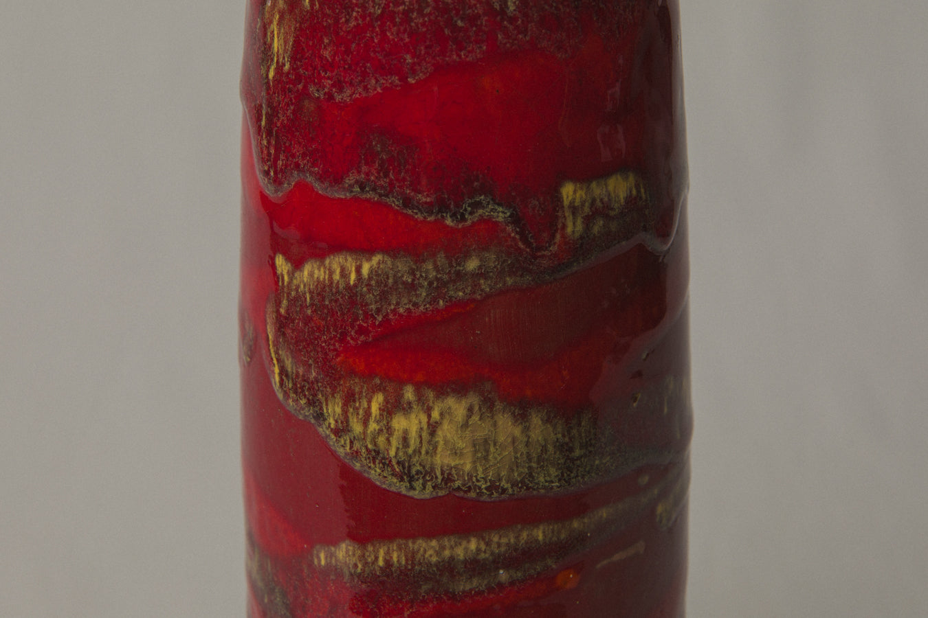 Red streaked VASE by Pesthidegkút Ceramics Factory _ 994