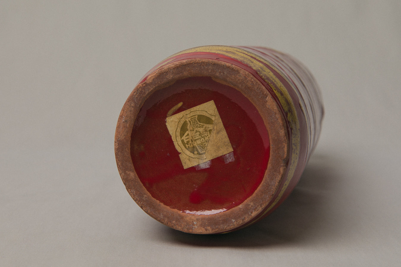 Red streaked VASE by Pesthidegkút Ceramics Factory _ 994