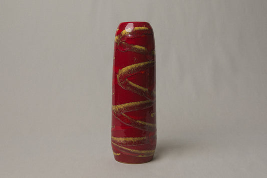 Red streaked VASE by Pesthidegkút Ceramics Factory _ 995