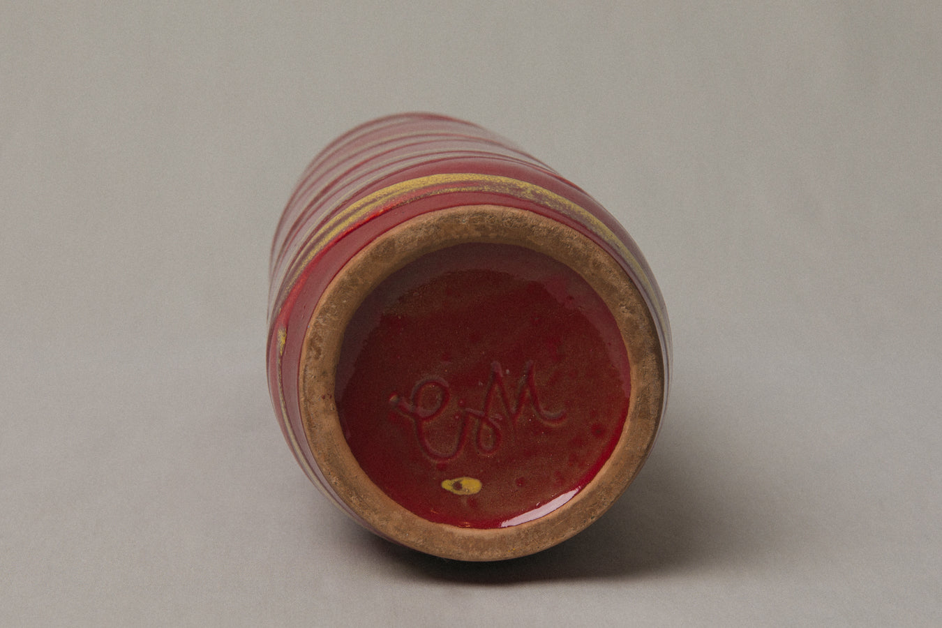 Red streaked VASE by Pesthidegkút Ceramics Factory _ 995