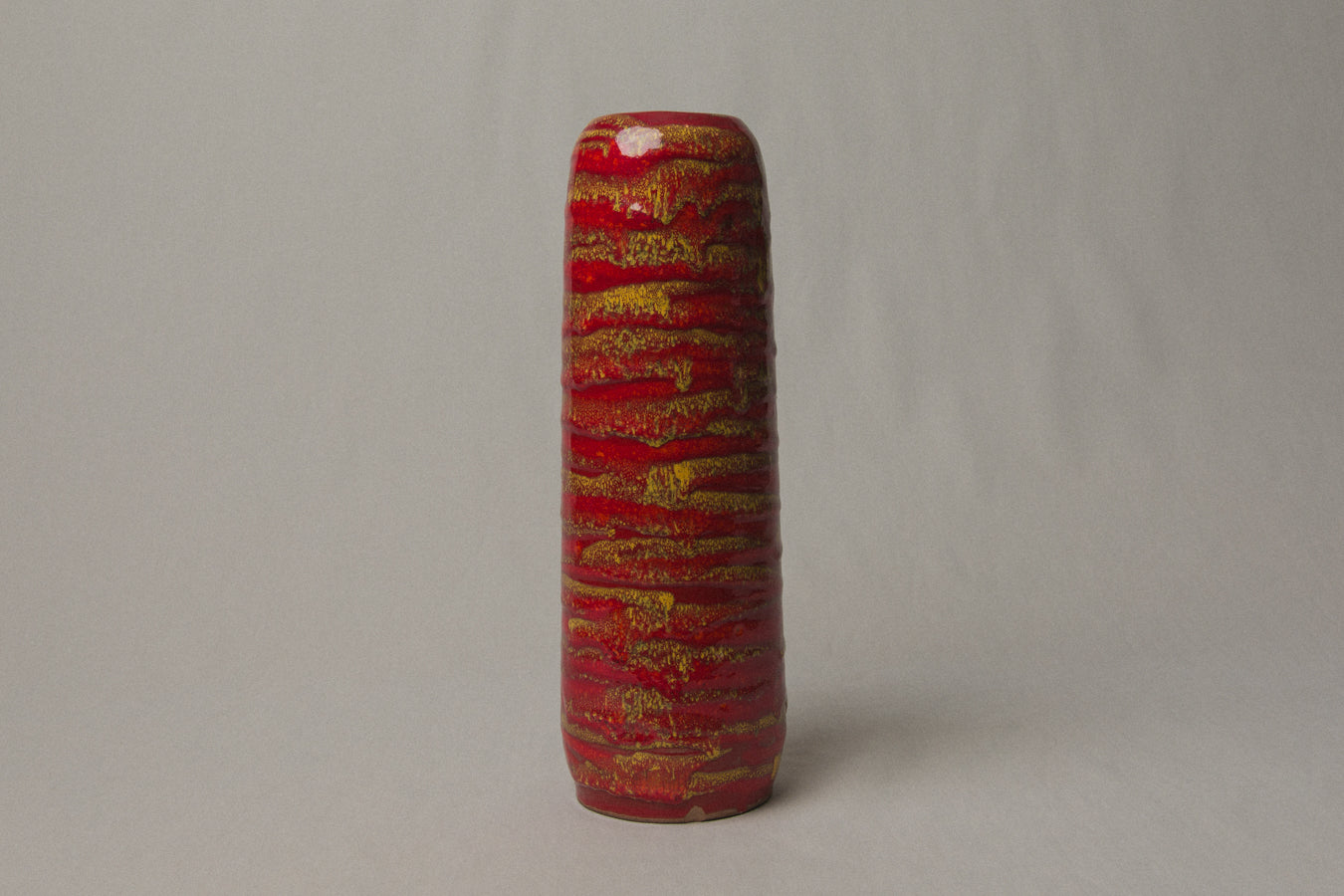 Red streaked VASE by Pesthidegkút Ceramics Factory _ 996