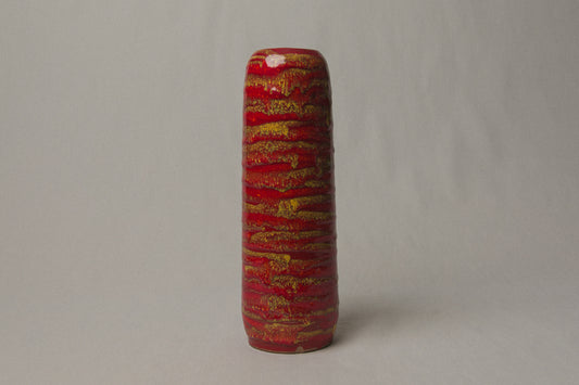 Red streaked VASE by Pesthidegkút Ceramics Factory _ 996