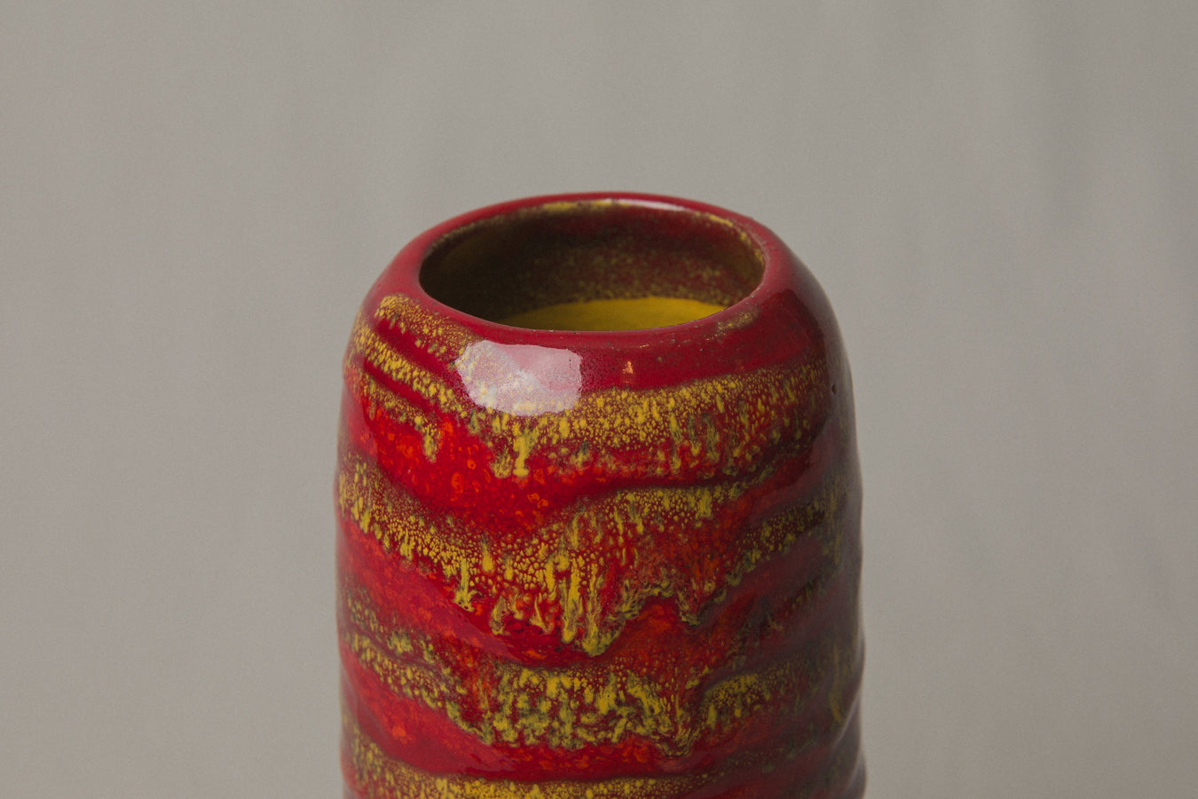 Red streaked VASE by Pesthidegkút Ceramics Factory _ 996