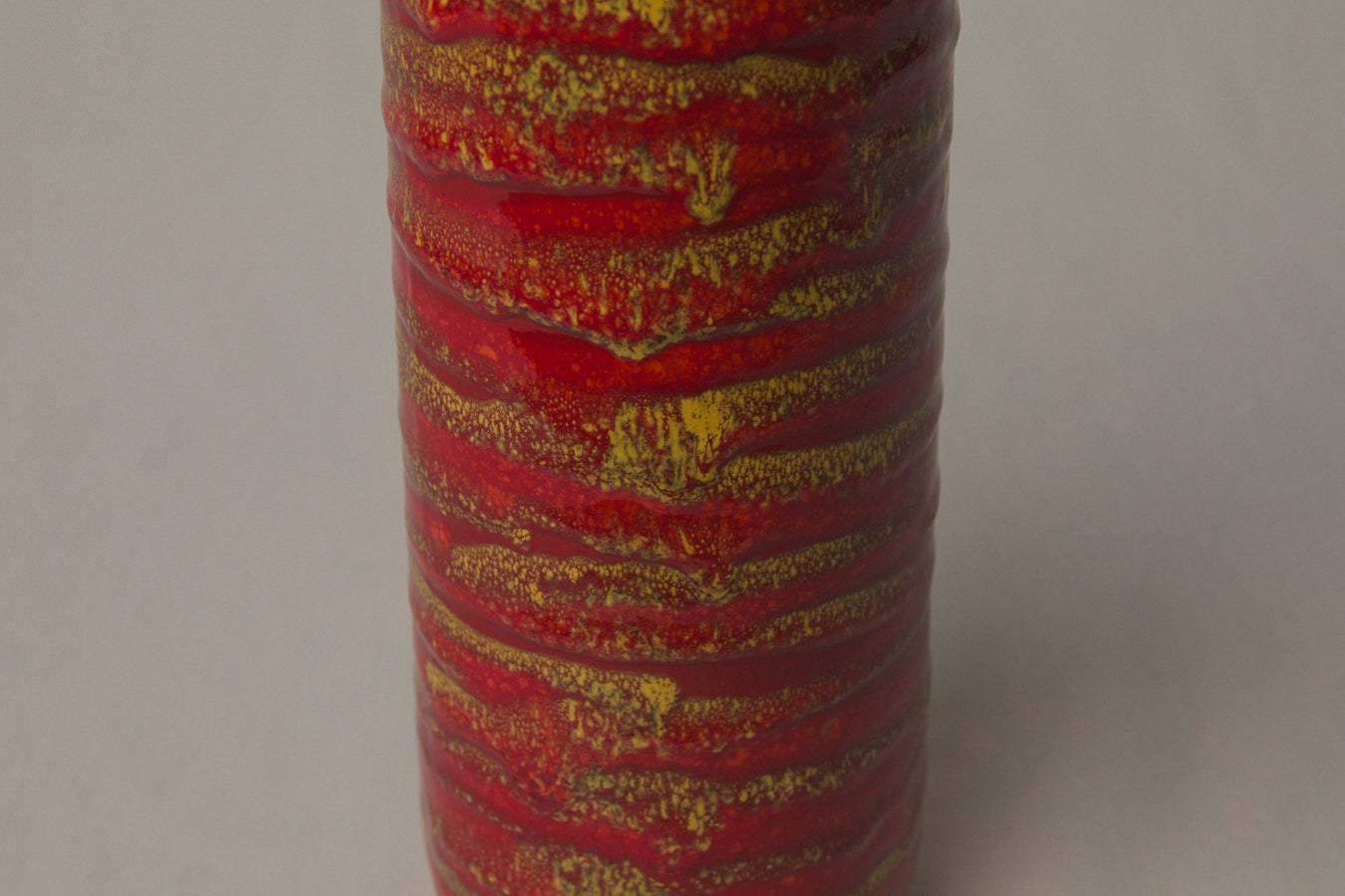 Red streaked VASE by Pesthidegkút Ceramics Factory _ 996