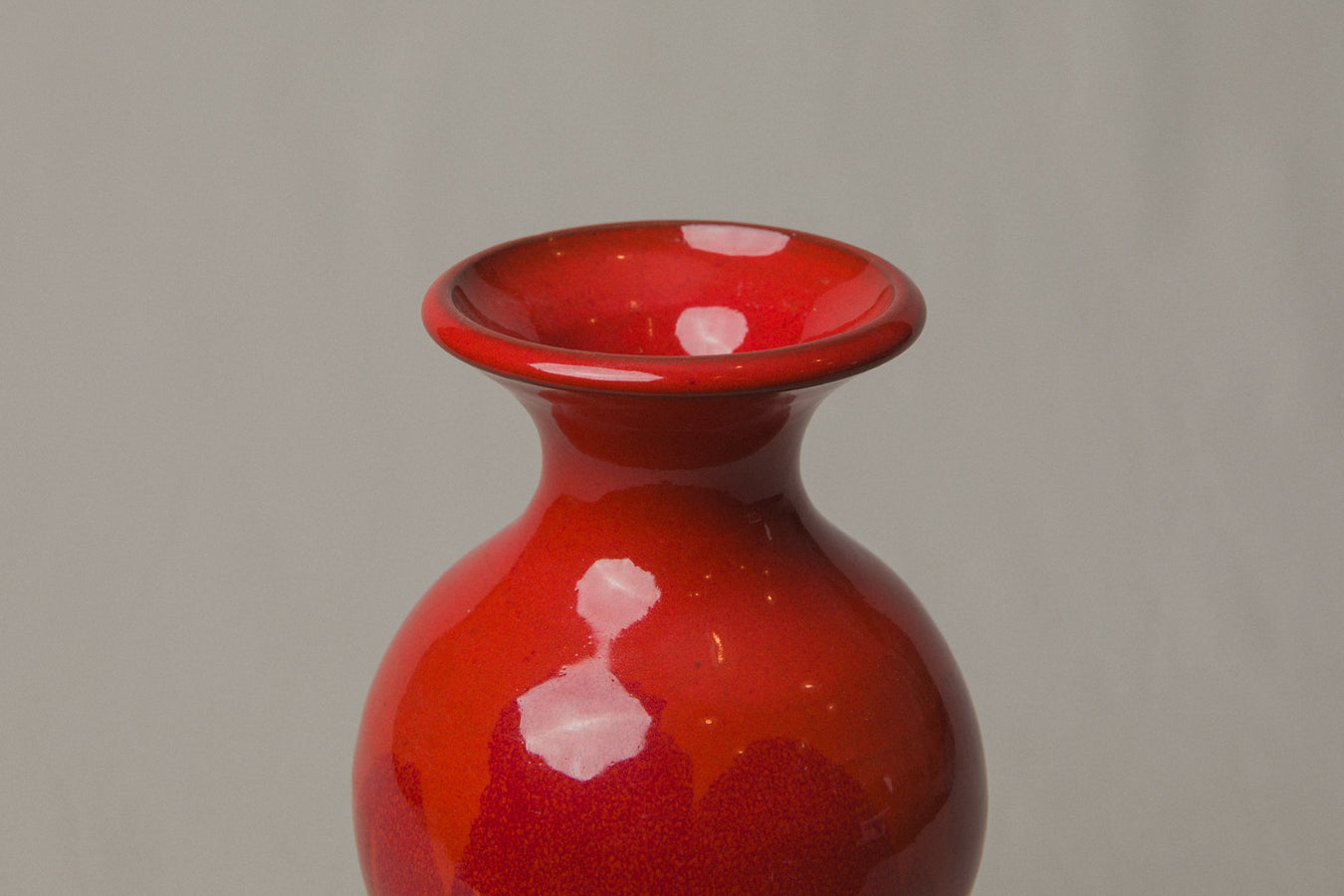 Red VASE with Glaze Runs by Éva Bod _ 1005