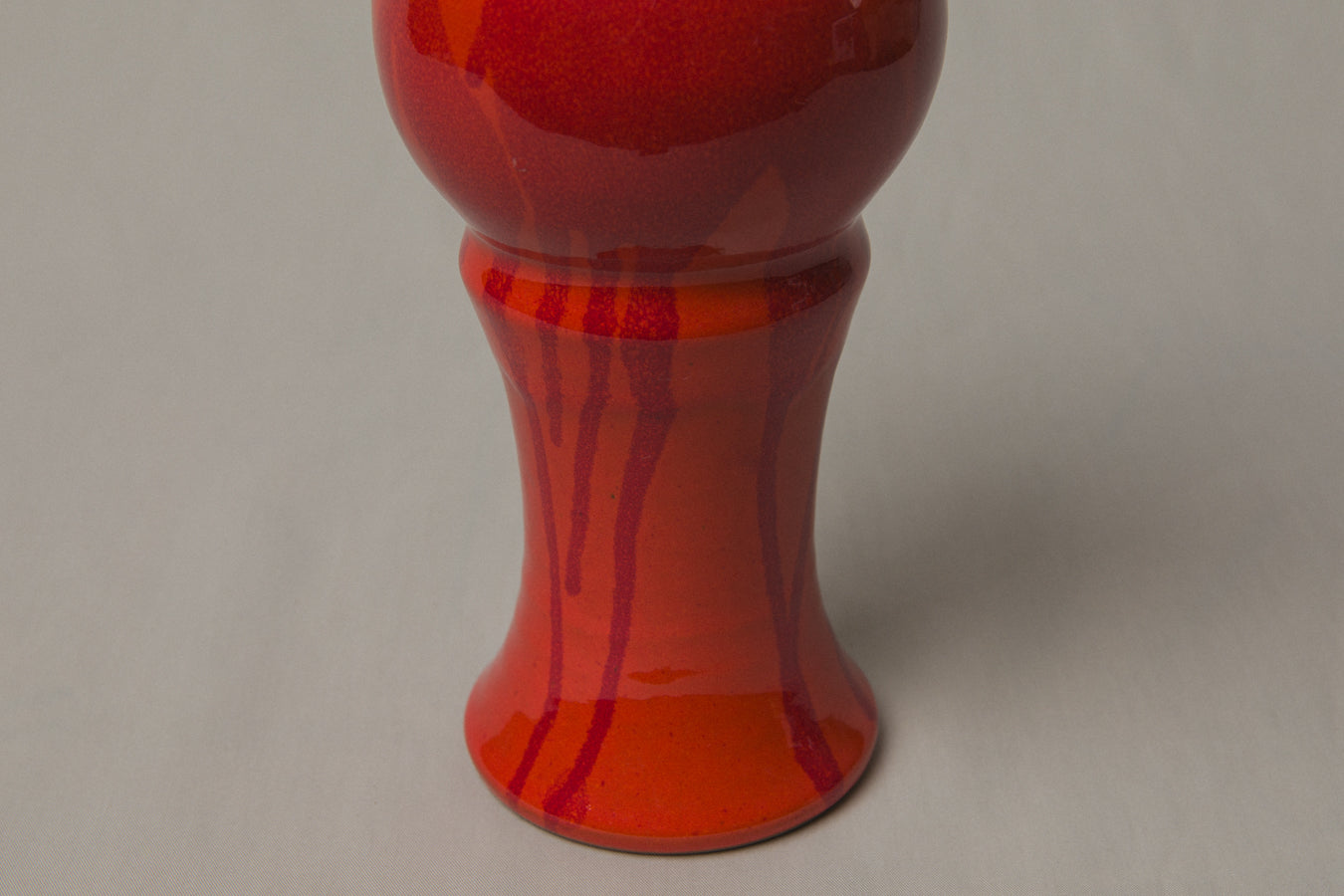 Red VASE with Glaze Runs by Éva Bod _ 1005