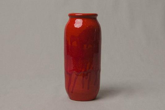 Red VASE with Glaze Runs by Éva Bod _ 1006