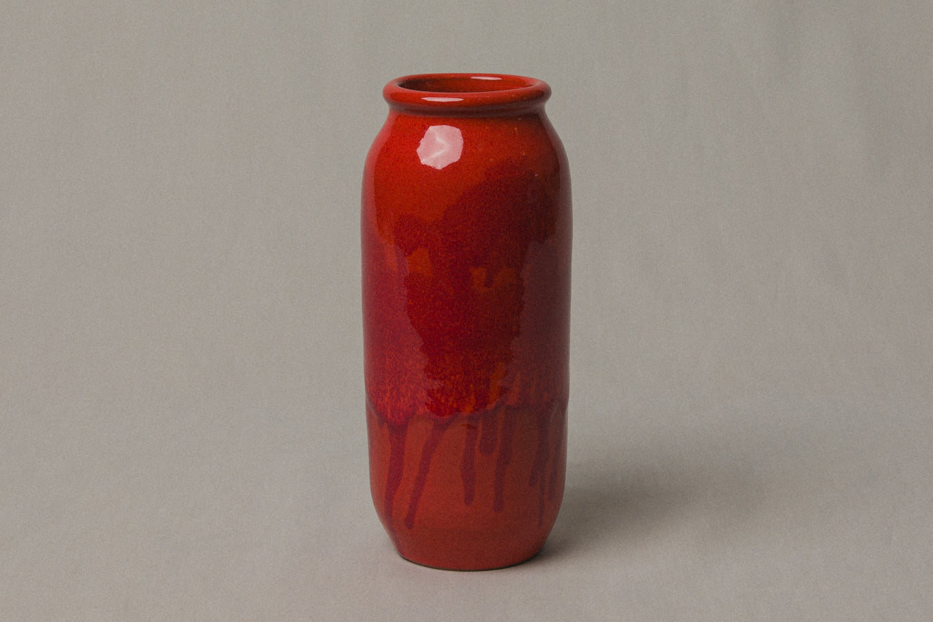 Red VASE with Glaze Runs by Éva Bod _ 1006