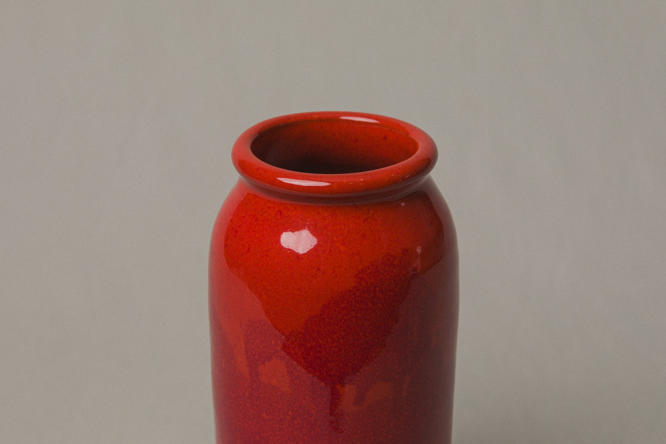 Red VASE with Glaze Runs by Éva Bod _ 1006