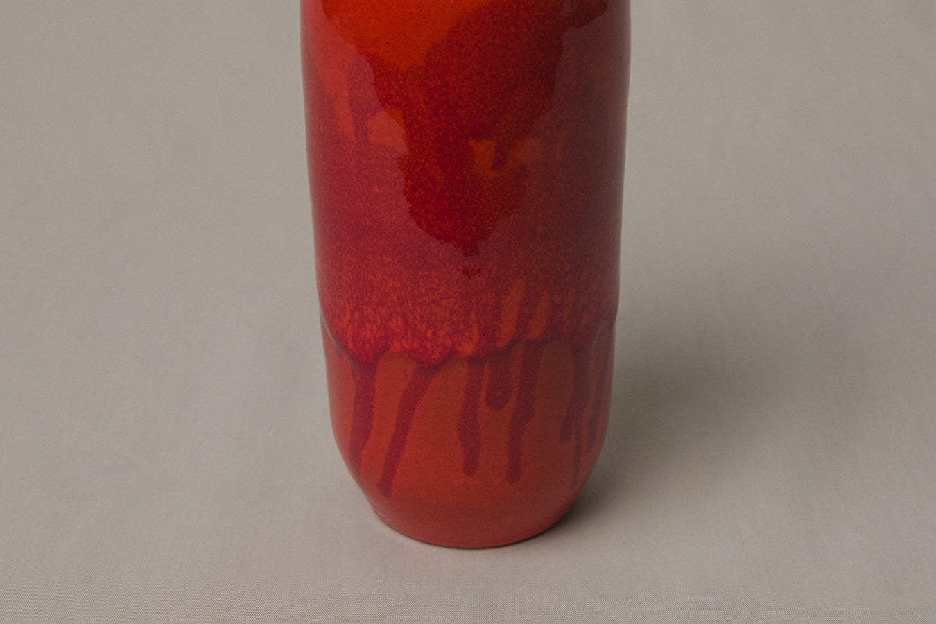Red VASE with Glaze Runs by Éva Bod _ 1006