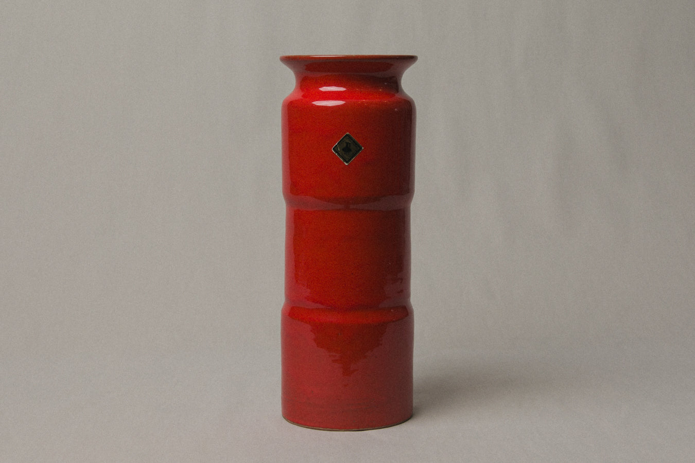 Red VASE with Glaze Runs by Éva Bod _ 1007