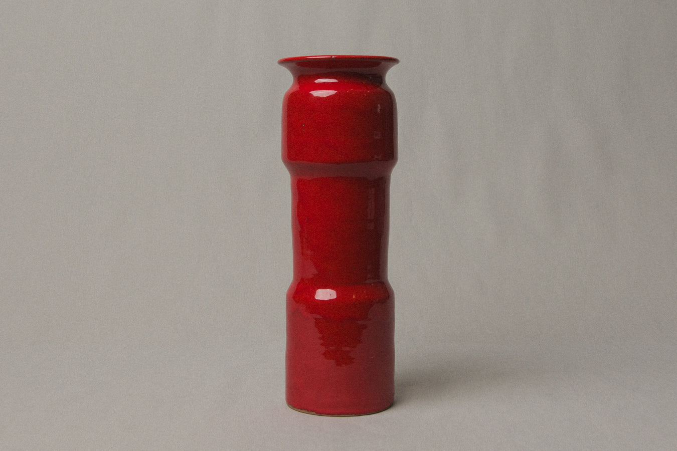Red VASE with Glaze Runs by Éva Bod _ 1008