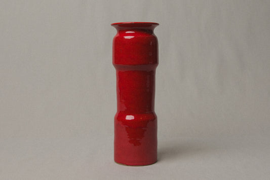 Red VASE with Glaze Runs by Éva Bod _ 1008