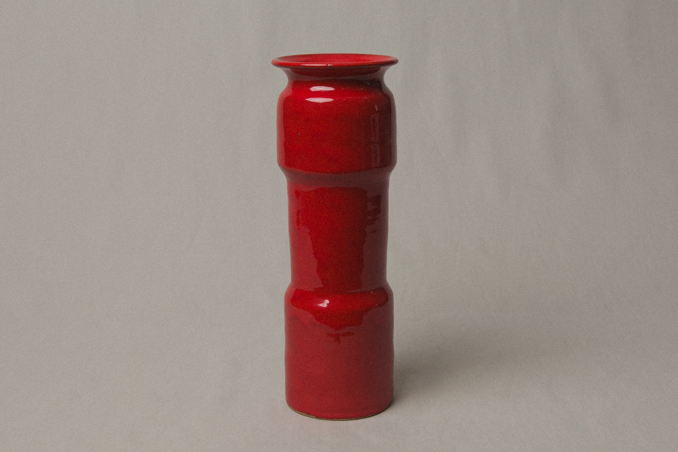 Red VASE with Glaze Runs by Éva Bod _ 1008