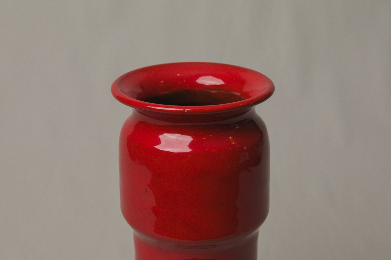 Red VASE with Glaze Runs by Éva Bod _ 1008