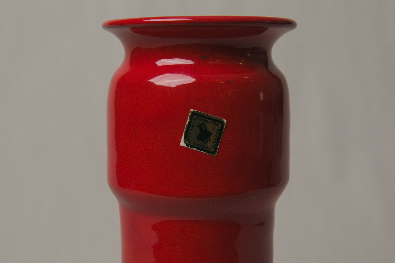 Red VASE with Glaze Runs by Éva Bod _ 1008