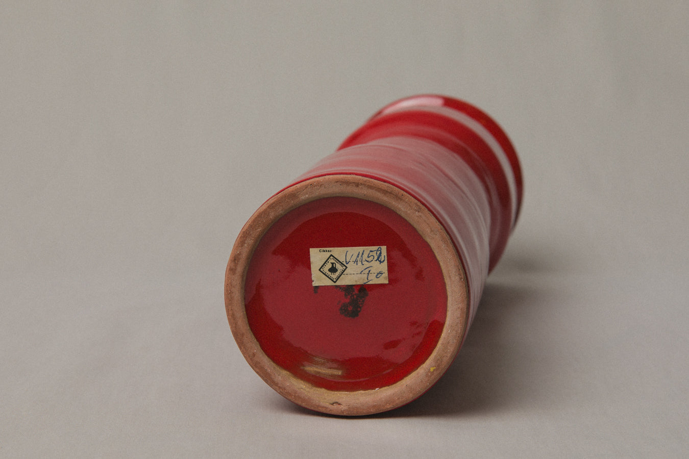 Red VASE with Glaze Runs by Éva Bod _ 1008