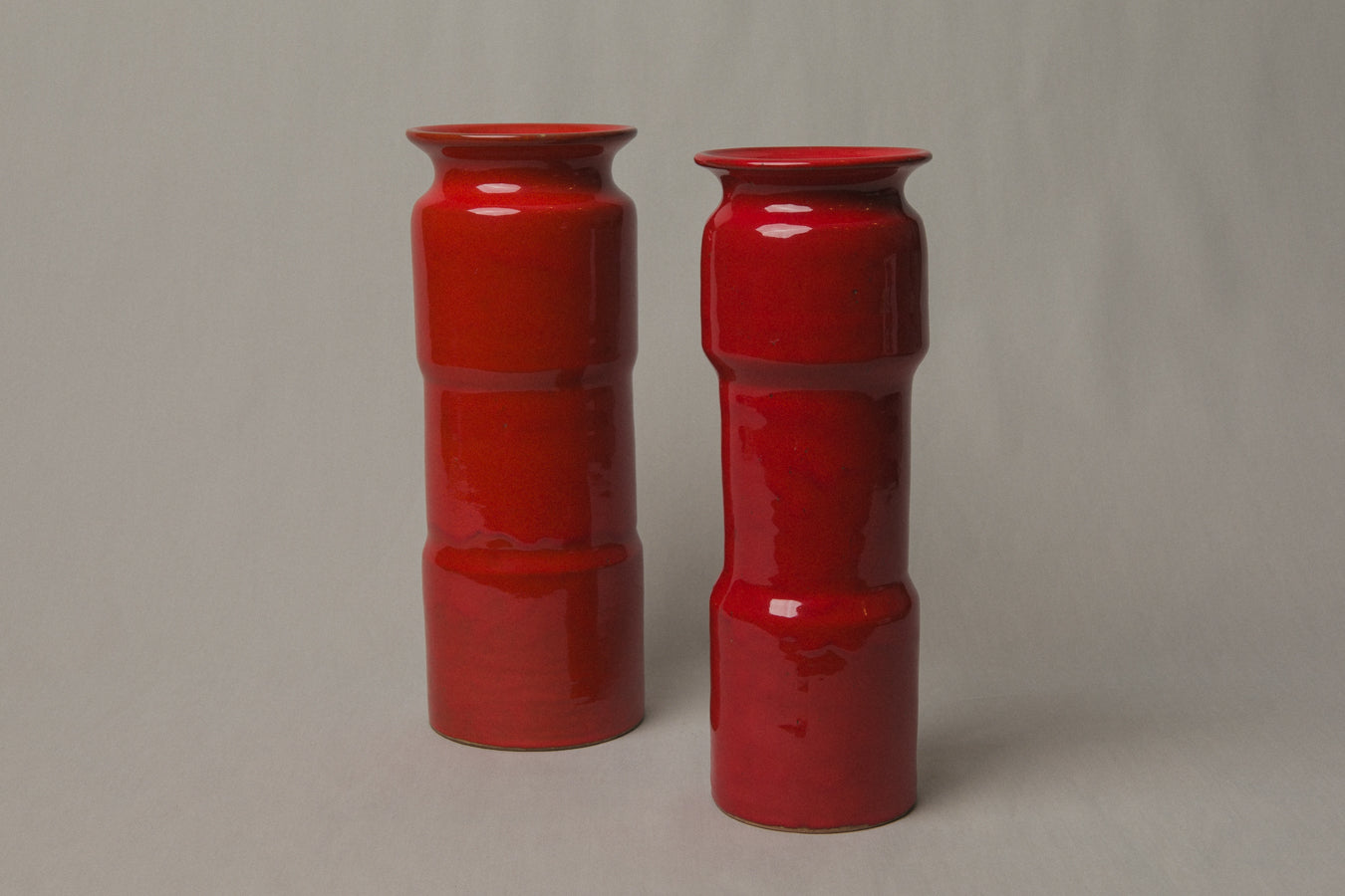 Red VASE with Glaze Runs by Éva Bod _ 1008