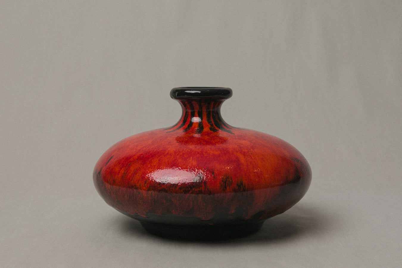 Vintage VASE with poured red glaze _ 1015