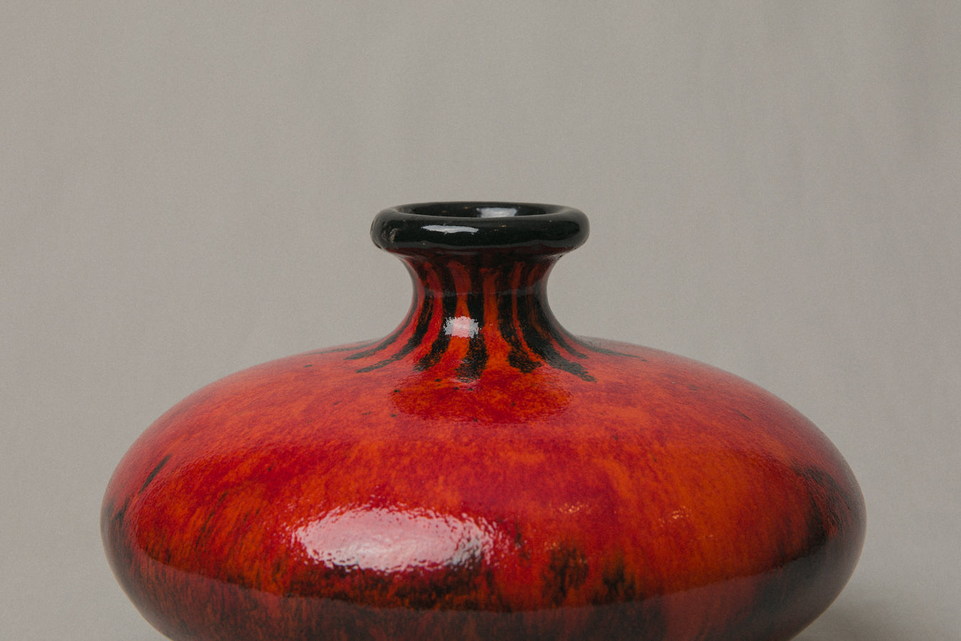 Vintage VASE with poured red glaze _ 1015