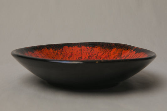 Orange glazed PLATE by Pesthidegkút Ceramics Factory _ 1017