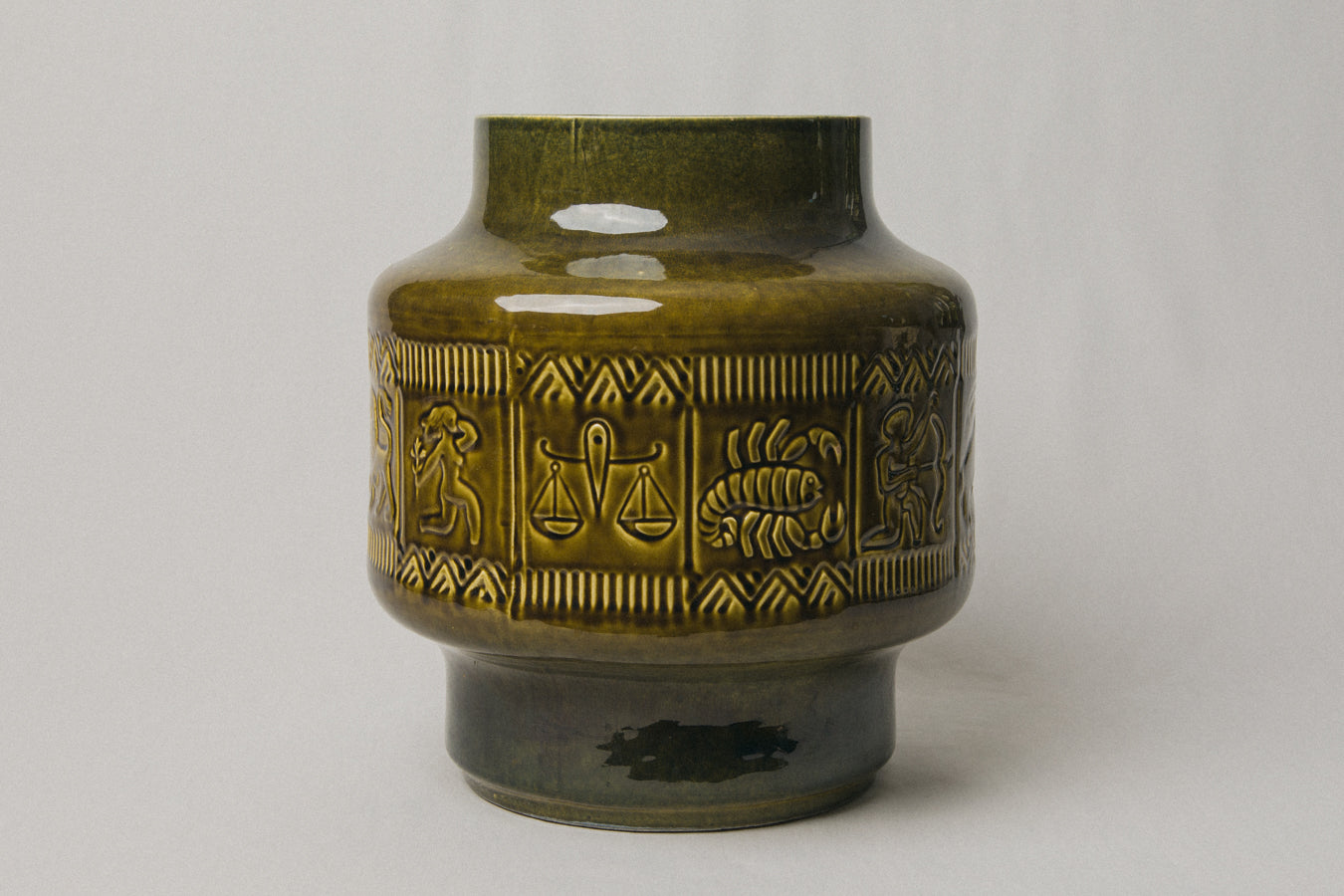 Dark green Zodiac FLOOR VASE _ 1021