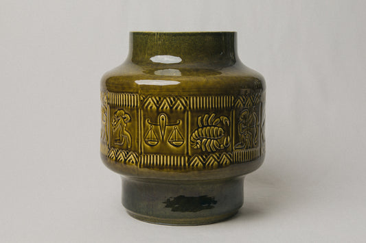 Dark green Zodiac FLOOR VASE _ 1021