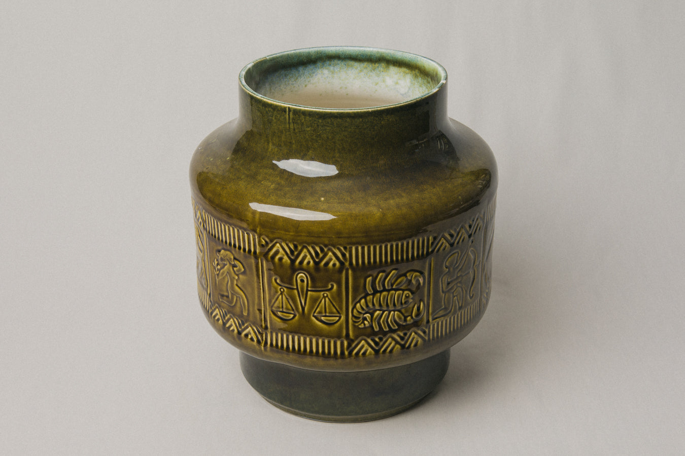 Dark green Zodiac FLOOR VASE _ 1021