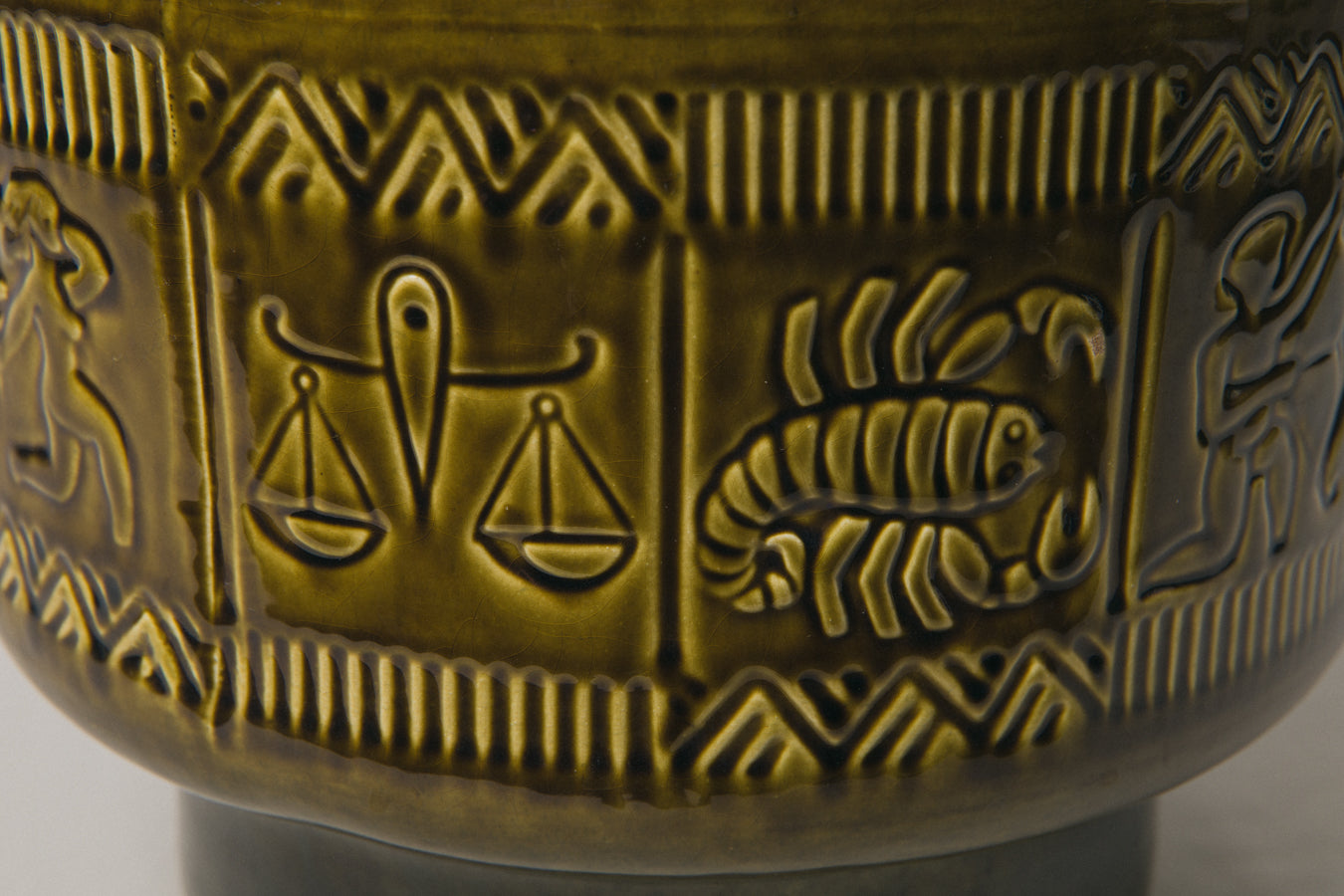 Dark green Zodiac FLOOR VASE _ 1021