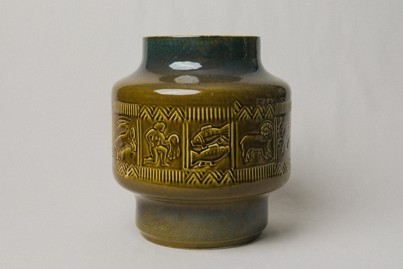 Dark green Zodiac FLOOR VASE _ 1022