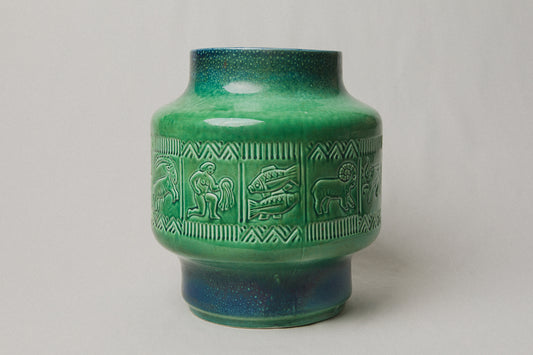 Teal Zodiac FLOOR VASE _ 1023