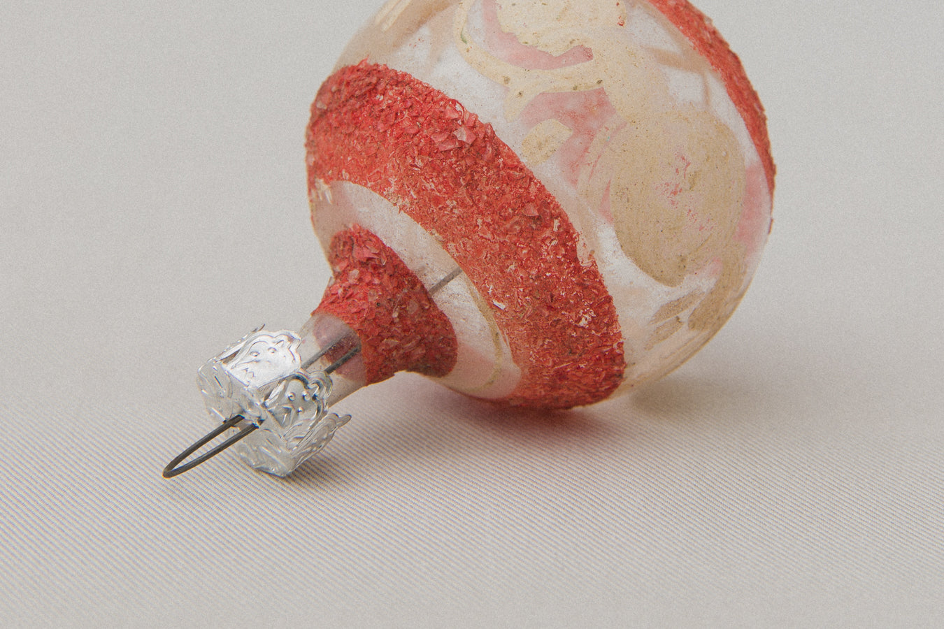 Striped vintage GLASS ORNAMENT _ 1065