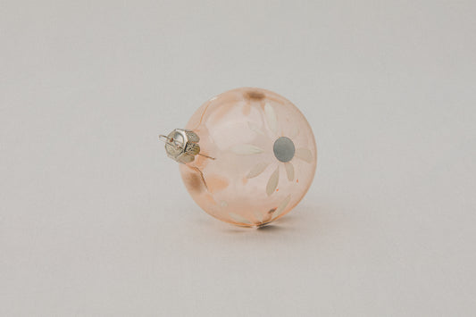 Vintage GLASS ORNAMENT with floral motif _ 1066