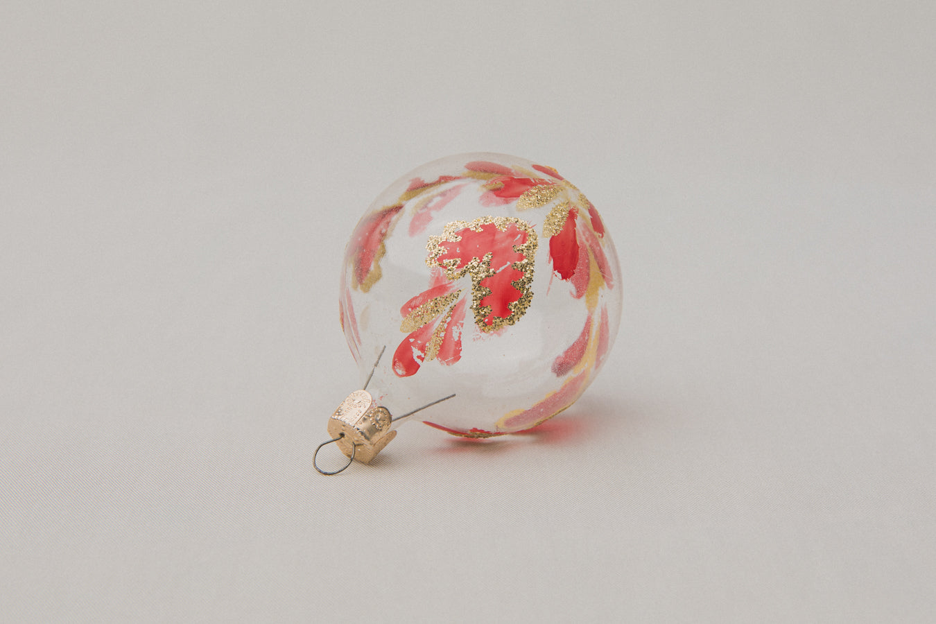 Vintage GLASS ORNAMENT with heart motif _ 1067