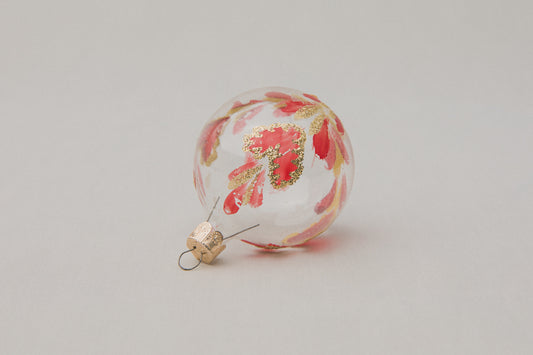 Vintage GLASS ORNAMENT with heart motif _ 1067