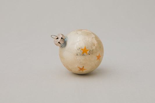 Vintage GLASS ORNAMENT with star motif _ 1071