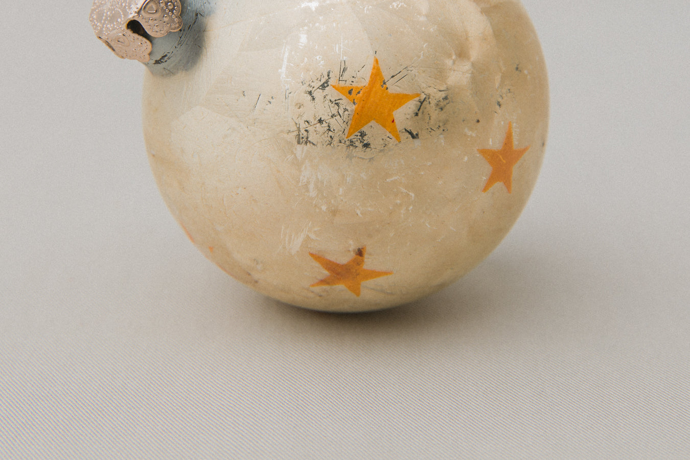 Vintage GLASS ORNAMENT with star motif _ 1071