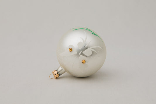 Vintage GLASS ORNAMENT with butterfly motif _ 1082