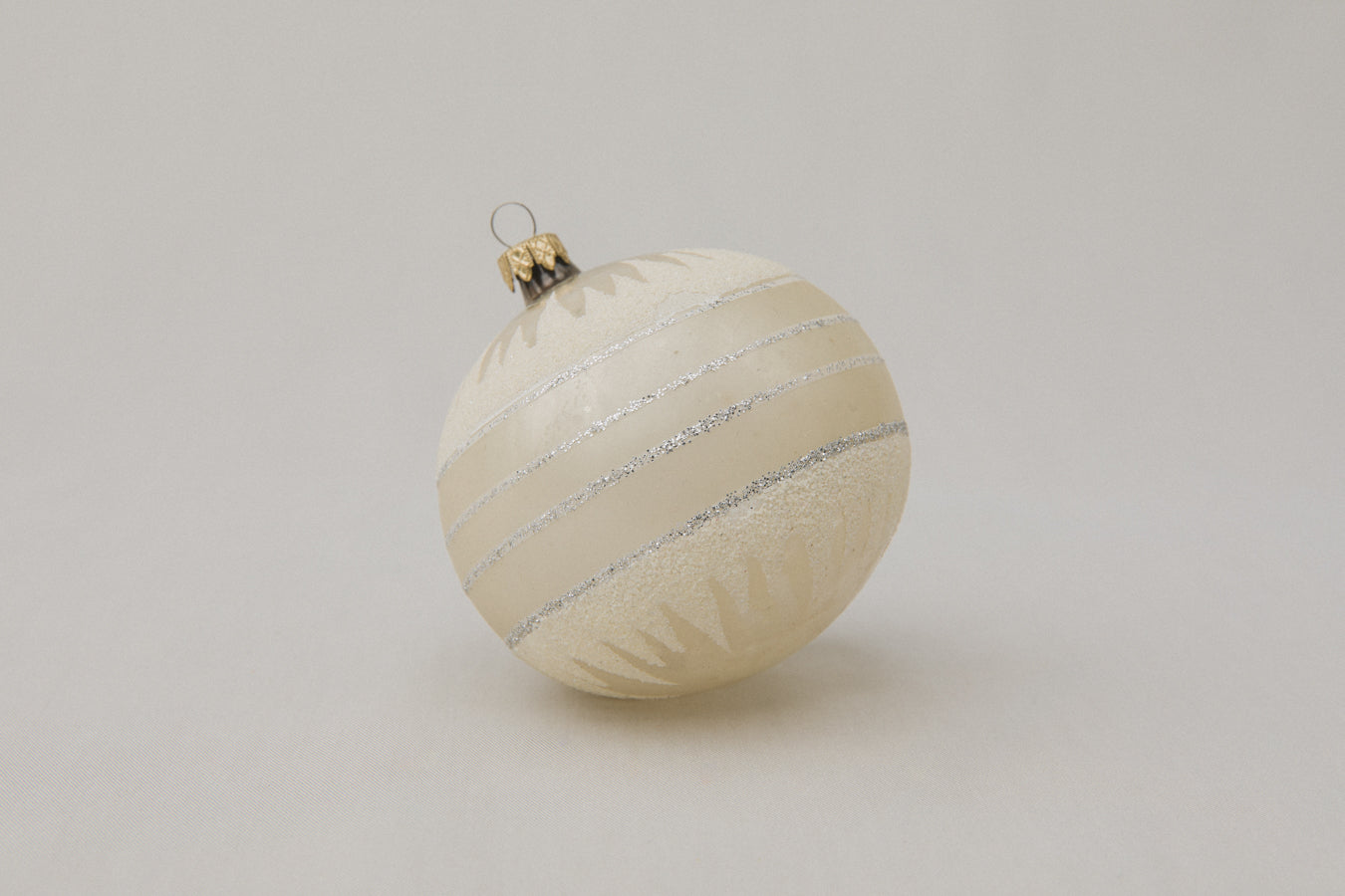 Vintage GLASS ORNAMENT with stripes _ 1086