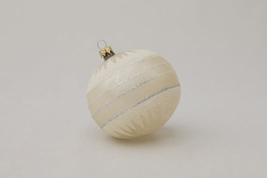 Vintage GLASS ORNAMENT with stripes _ 1086