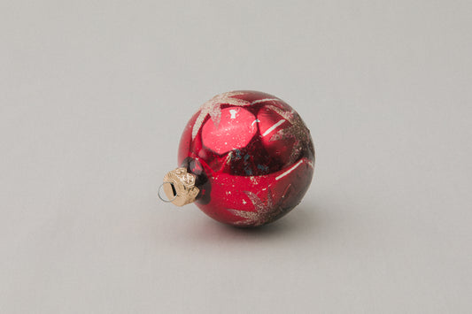 Vintage GLASS ORNAMENT with star motif _ 1109