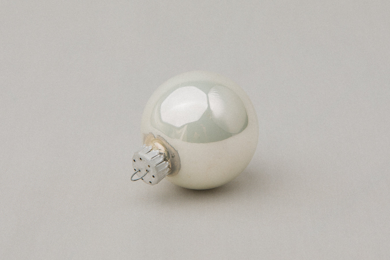 White glass ball ORNAMENT _ 1115