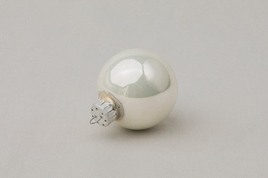 White glass ball ORNAMENT _ 1115