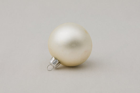 White glass ball ORNAMENT _ 1116