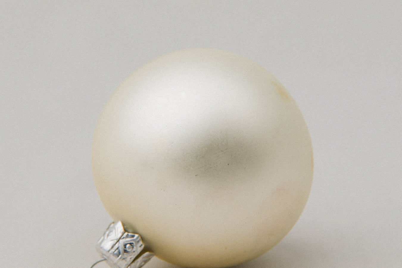 White glass ball ORNAMENT _ 1116