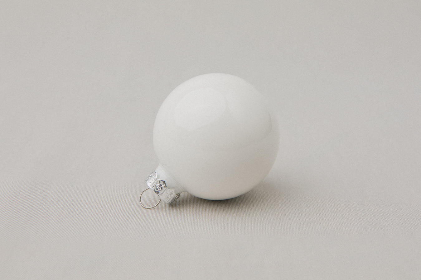 White glass ball ORNAMENT _ 1117