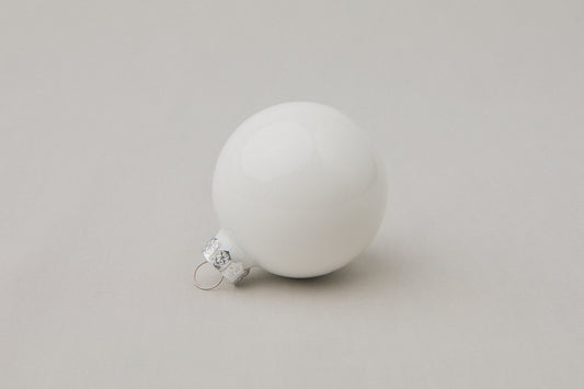 White glass ball ORNAMENT _ 1117