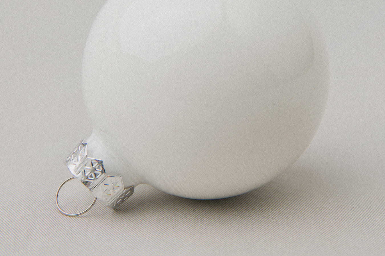 White glass ball ORNAMENT _ 1117