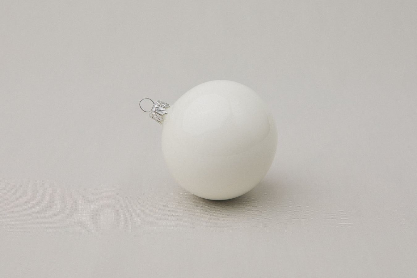 White glass ball ORNAMENT _ 1121